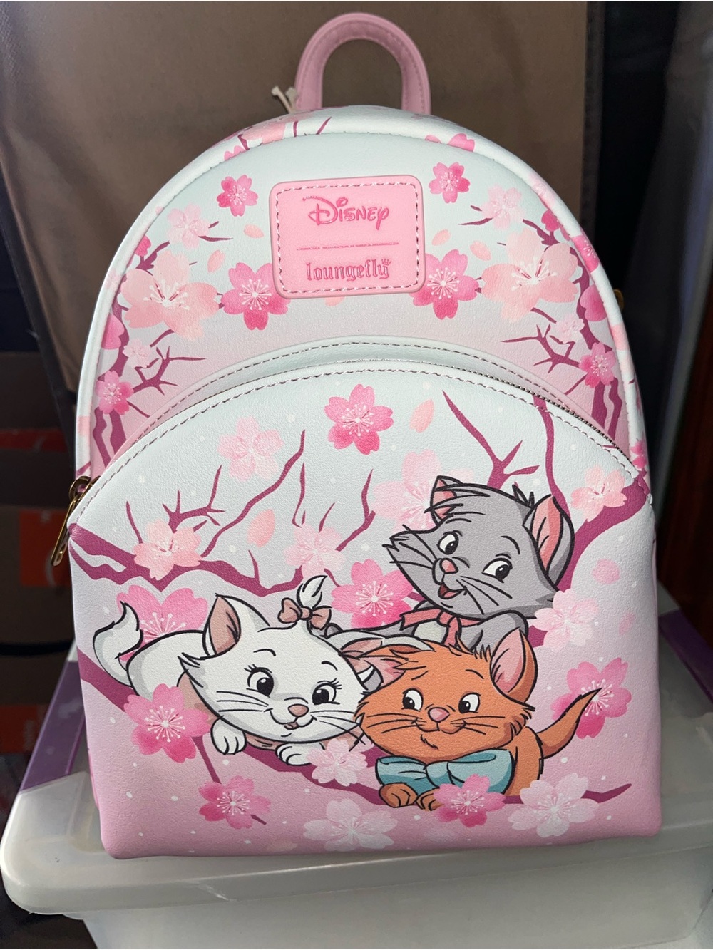 Loungefly Pink Cherry Blossom Aristocats Mini Backpack